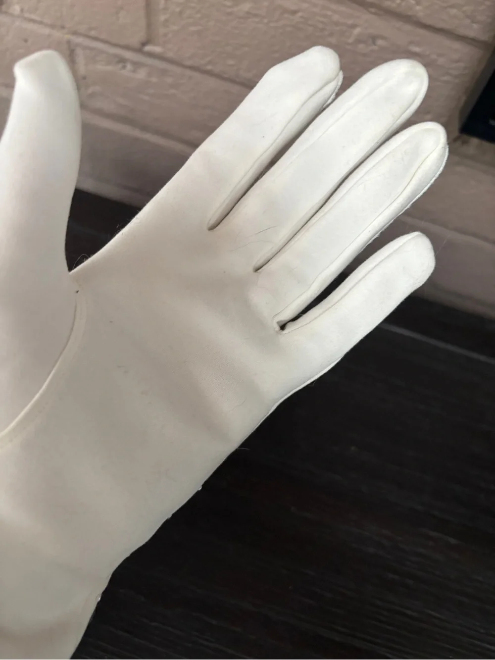 Vintage  50’s White Beaded Long  Gloves